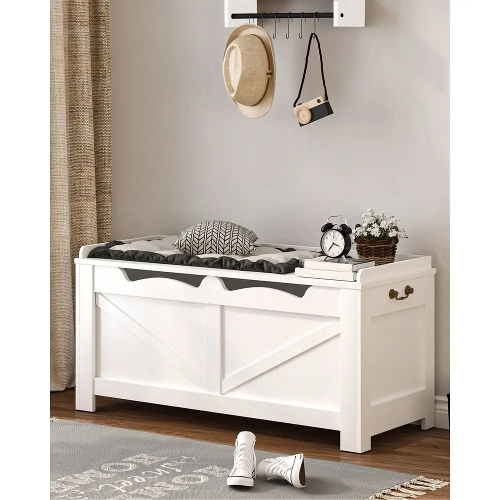 

Сундук для хранения 39.4 x 47.2 W, очень большой, с 2 безопасными петлями, деревянный, с подъемной крышкой, для организации и хранения вещей.