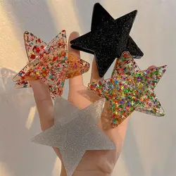 Korean Cool Y2k Star Hair Clips Acetate Large Hair Claw Clip Shiny Pentagram Shark Clip Women Hairpin Hair Accessories For Girls