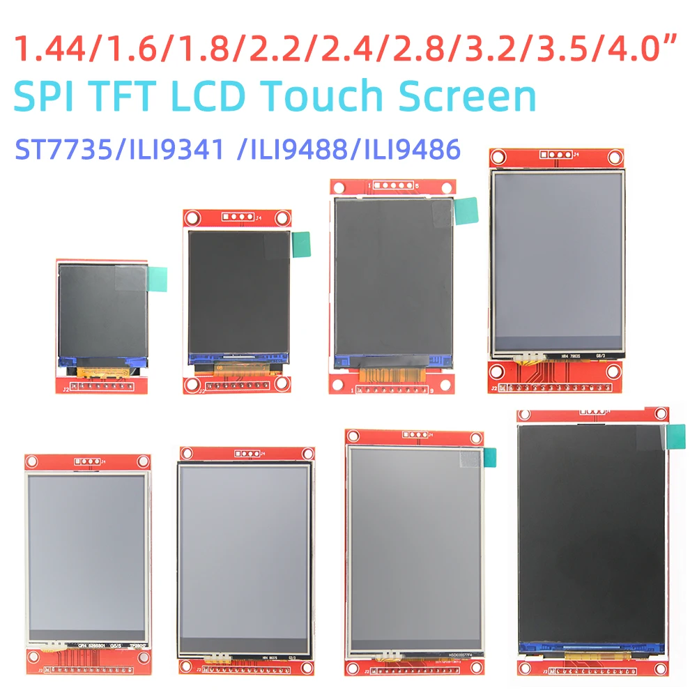 1,44/1,8/2,2/2,4/2,8/3,2/3,5/4,0 cala SPI TFT LCD z panelem dotykowym sterownika IC ILI9341/ILI9488/ILI9486, 320*480