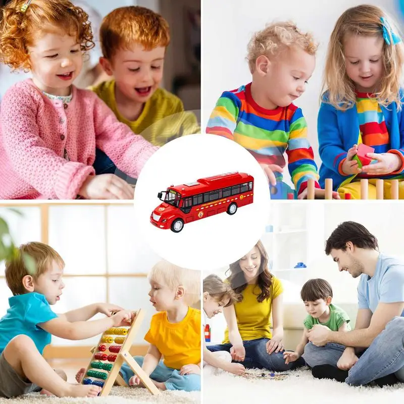 City Bus Toy Large Vehicles Model Toy Educational City Stagecoach Buses Electric Bus Toy With Music And Light Openable Doors For