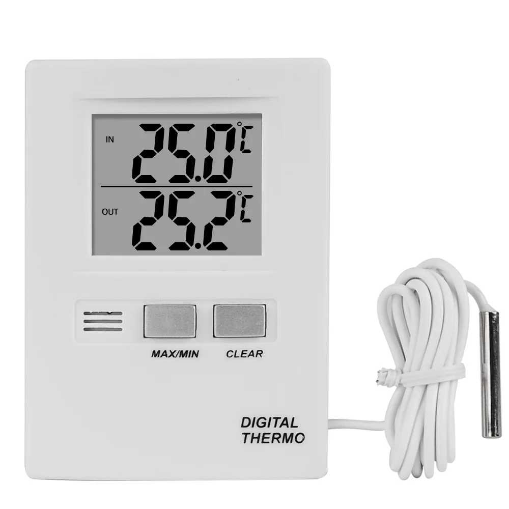 

High Precision Thermometer Dual Channel Digital Display Wall Mounted Indoor Outdoor Temperature Meter