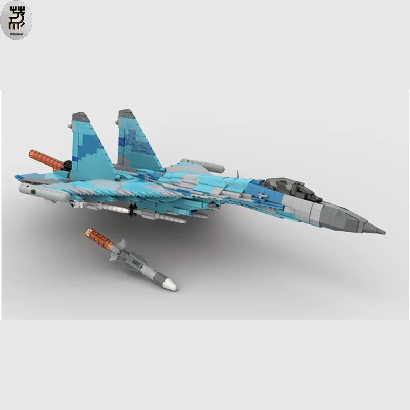 1682PCS Creator Expert MOC PLA Air Force SU-35 Fighter Bomber Architecture Building Blocks DIY Assembled Toy Brick Birthday Gift