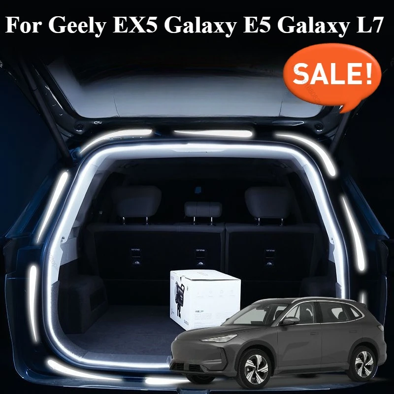 

For Geely EX5 Galaxy E5 Galaxy L7 2024 2025 2026 Car Rear Trunk Brighten LED Strip Lighting Waterproof Flexible Accessories
