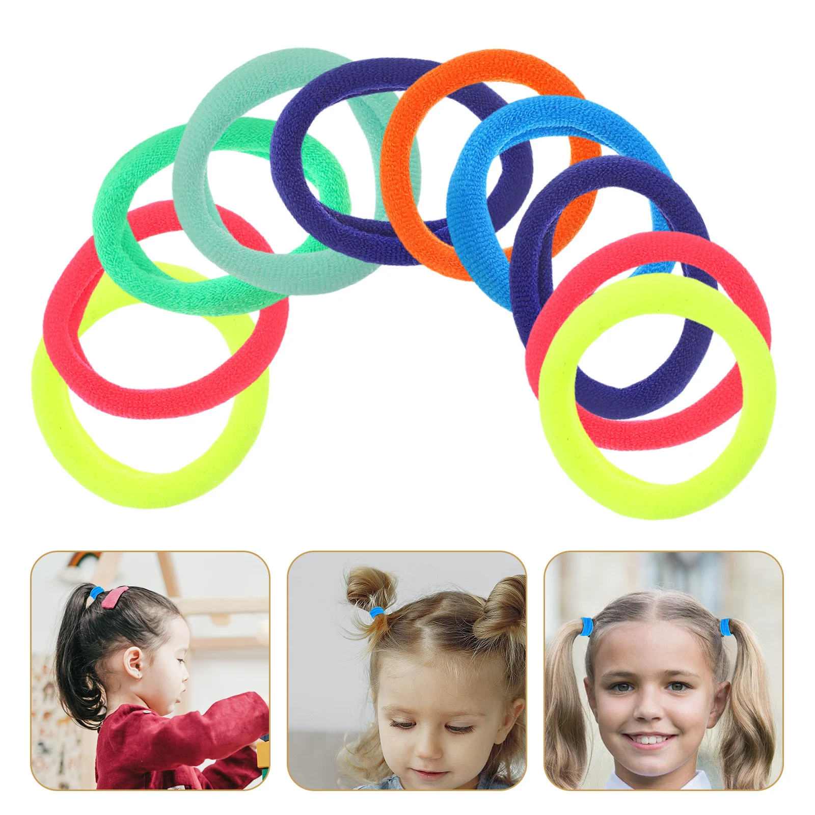 

100Pcs Children Hair Ropes Soft Stretchy Ponytail Holders for Girls and Women No Metal Damage Ideal for Sports DIY Hairstyles