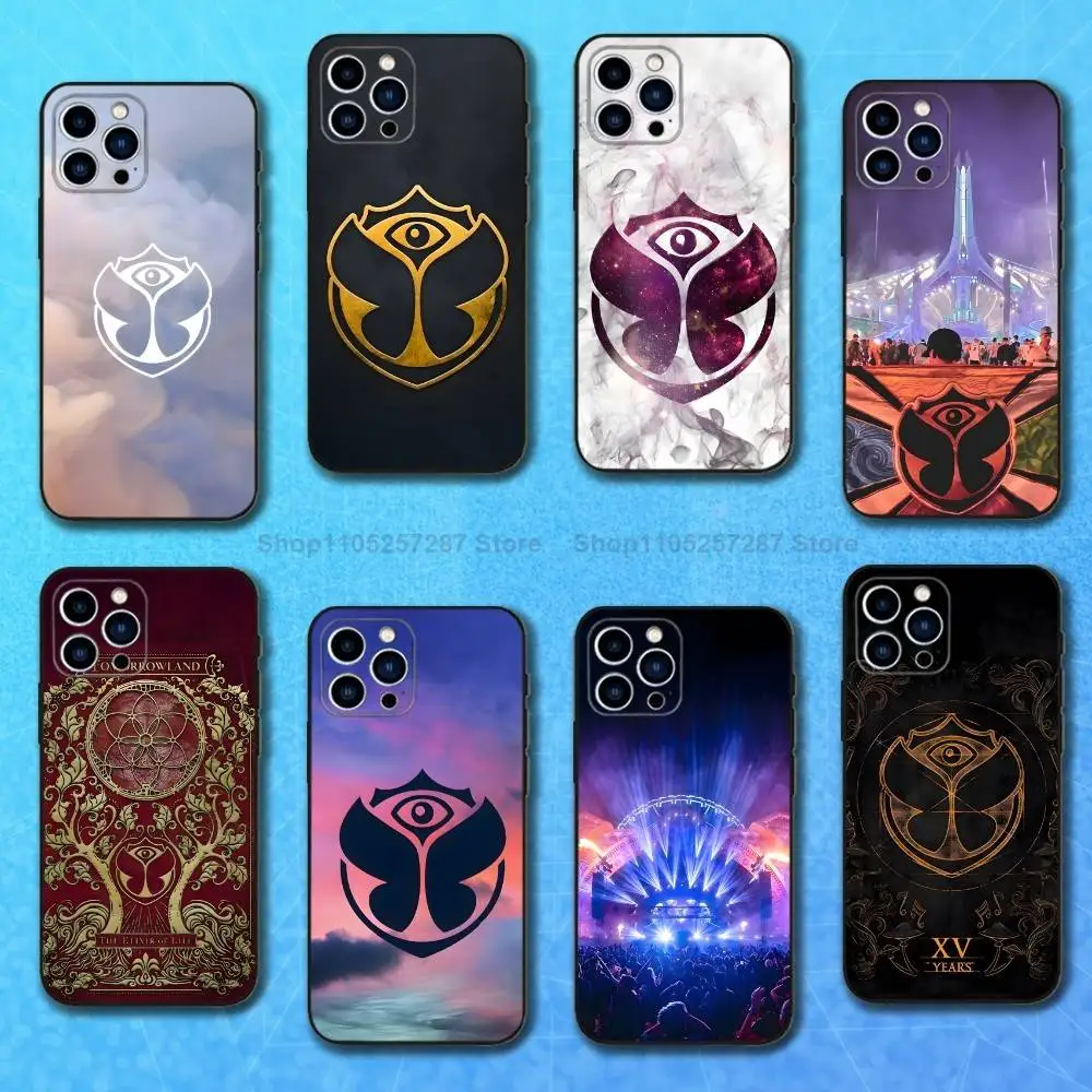 Горячий музыкальный чехол TOMORROWLAND для iPhone 11,12,15,14,13,16,17,Plus,Pro Max,XS,X,XR,SE,Mini,8,7,мягкий силиконовый черный