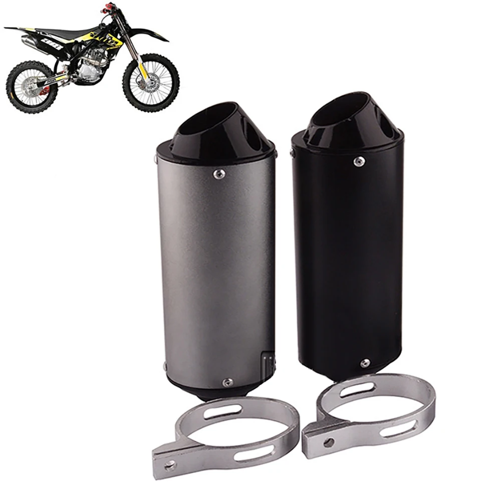 

1pc 28mm/1.1inch Black / Silver Exhaust Silencer for 50cc 110 125cc / Motorcycle Dirt Pit Quad 4 Wheeler with Mounting Clamp