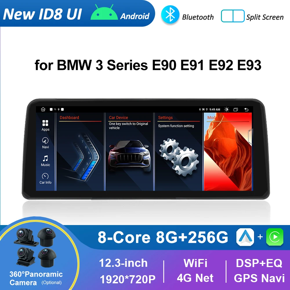 

for BMW 3 Series E90 E91 E92 E93 Android Auto Car Radio Video Player Carplay DSP Stereo DSP Stereo 4G WiFi GPS