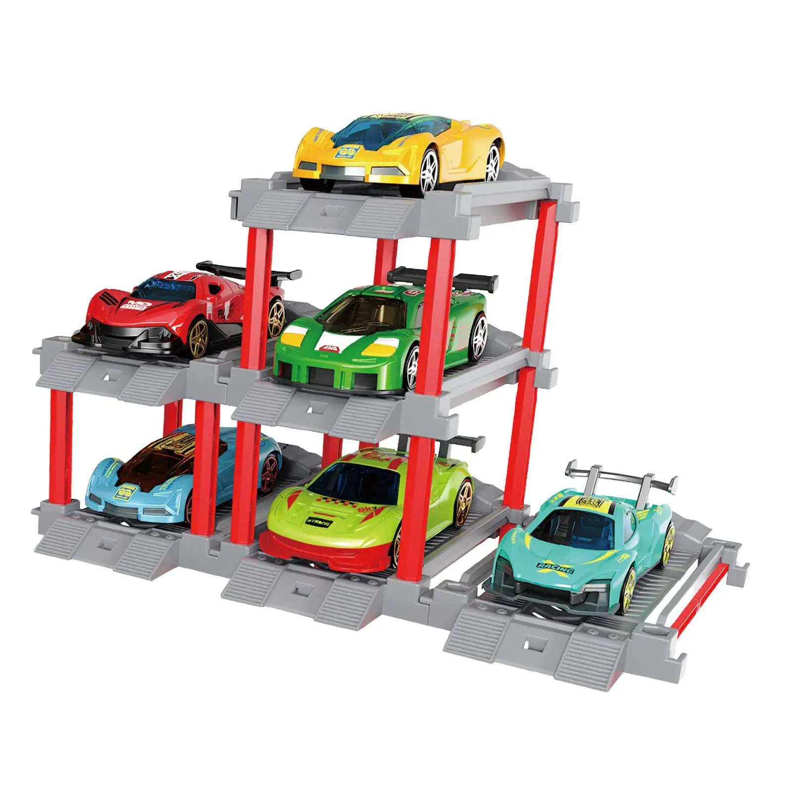 

1:64 игровой набор для транспортных средств, детские развивающие обучающие игрушки для парковки, гаража
