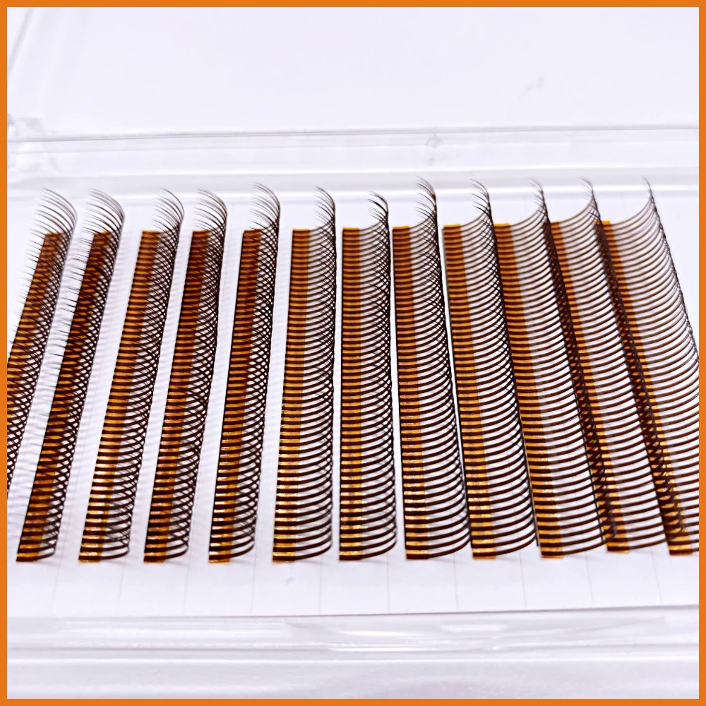 5D Individual lashes  Caramel color Mink Soft False Eyelashes 5D Spike Fairy Little Devil Eyelashes Russian Volume Premade Fans