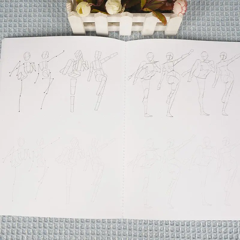 Game animation human body structure dynamic concise two-person version sketch basic introduction