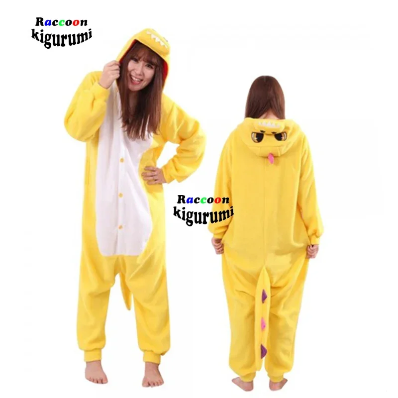 XXL Men Cartoon Pijamas Dragon Onesie Adults Women Girl Sleepwear One-Piece Anime Pajama Winter Flannel Outfit Raccoon Kigurumi