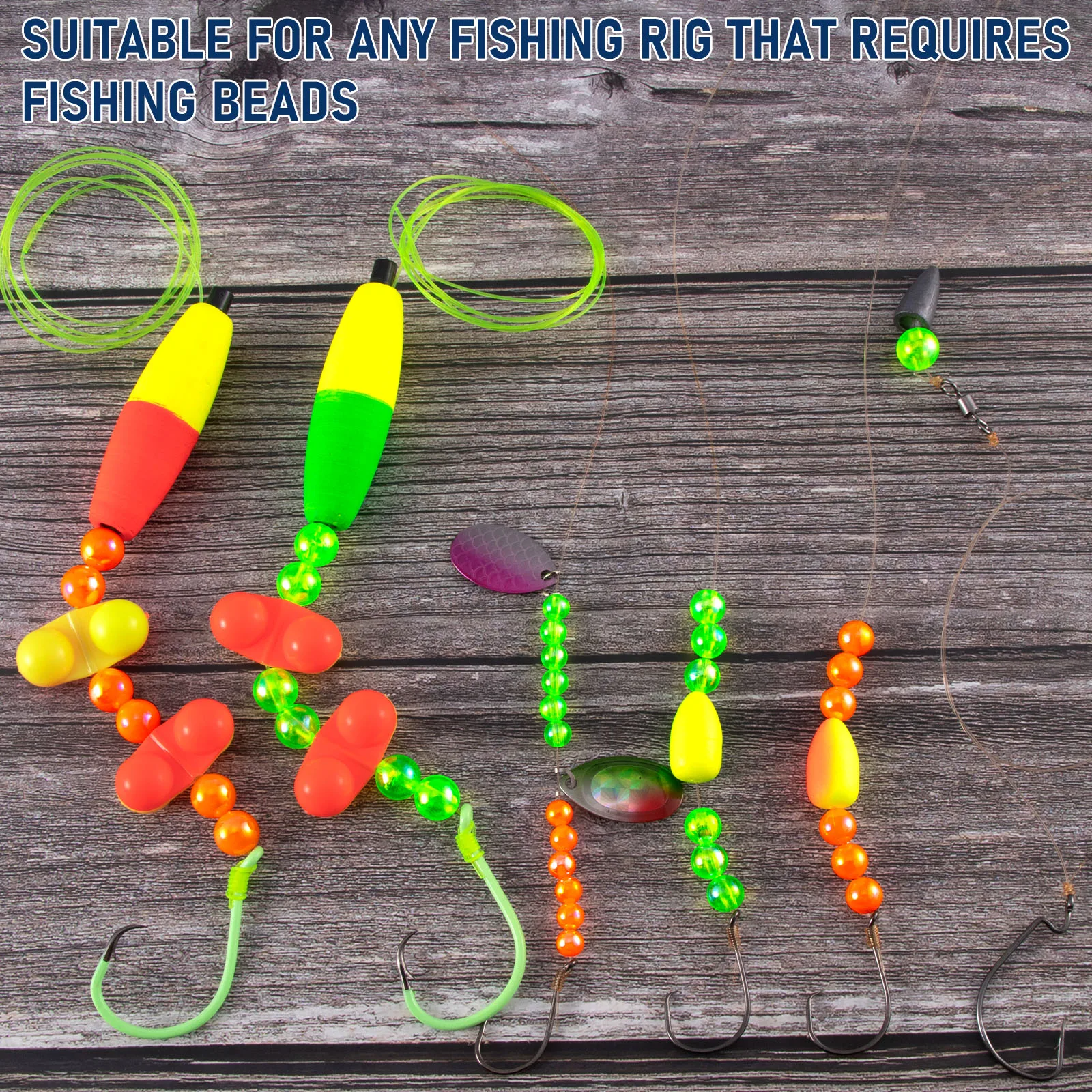 100 Stück Angelperlen, holografische Perlen für Surf Fishing Rig Carolina Rig Walleye Spinner Rig Wels Lachs 6 mm 8 mm 10 mm – Detail 2