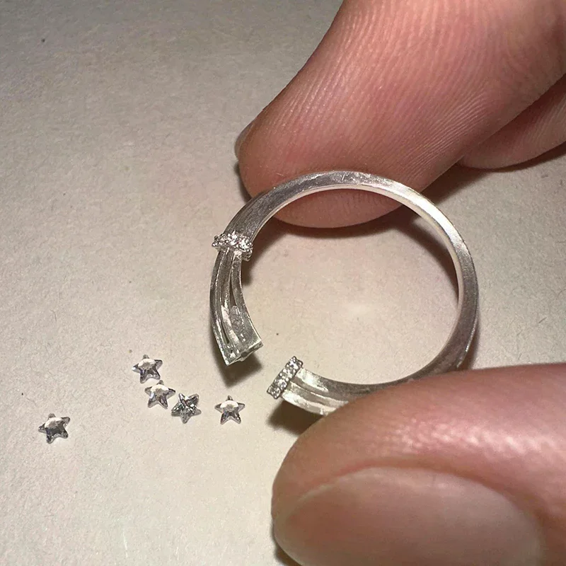 

Fashion Silver Simple Meteor Star Rings For Women Niche Design Wedding Fine Jewelry Gift