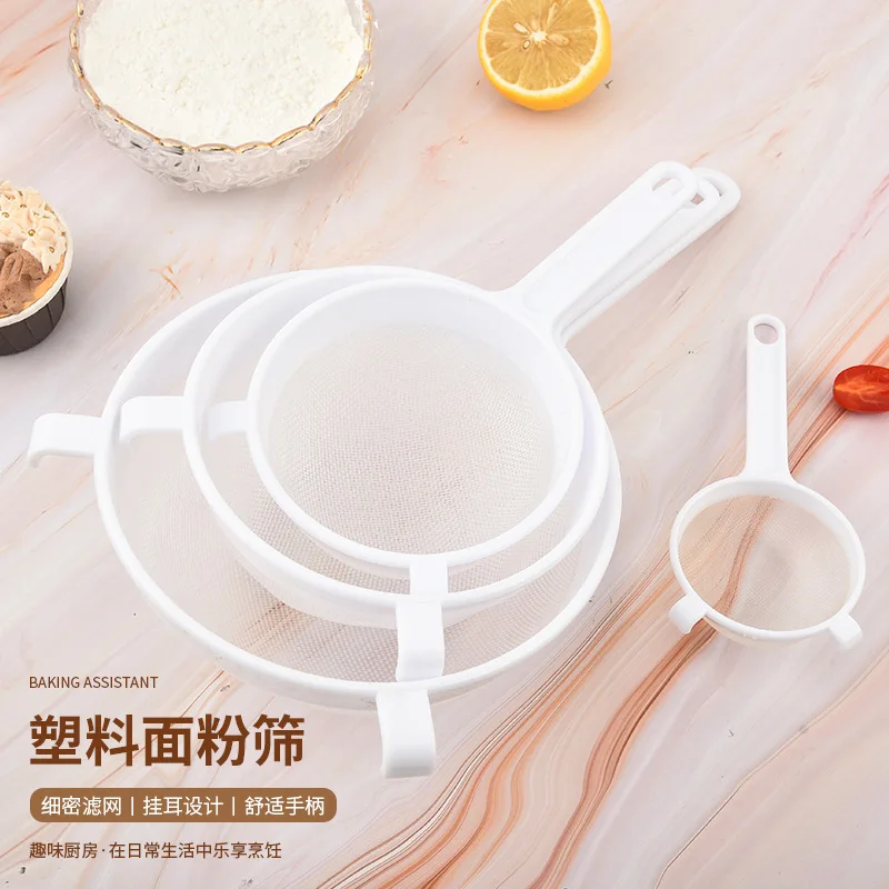 

Kitchen Nut Milk Filter Plastic Fine Mesh Spoon Strainer Flour Sieve with Handle Soy Milk Coffee Filter Colanders Kitchen Tools