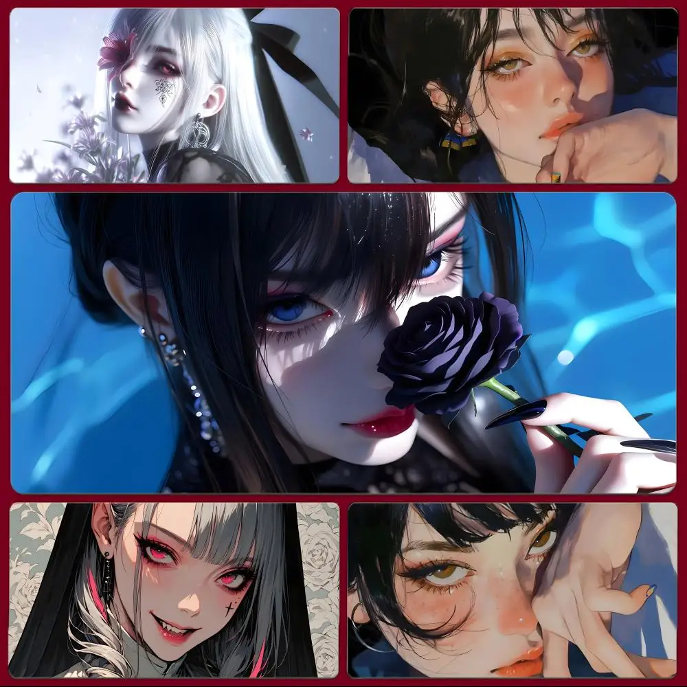 

noun casual P-pretty girl Mouse Pad Large Gaming Mousepad with Stitched Edges Thickened Desk Mat PC