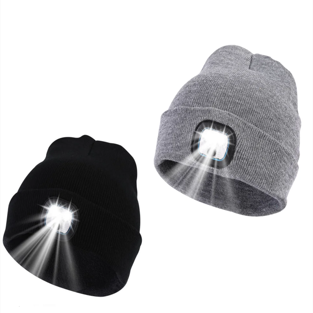 

Outdoor Camping, Cycling, Mountaineering, Snow Usb Rechargeable Led Headlamp, Warm Wool Hat, Night Fishing With Light 헤드랜턴 해드랜턴