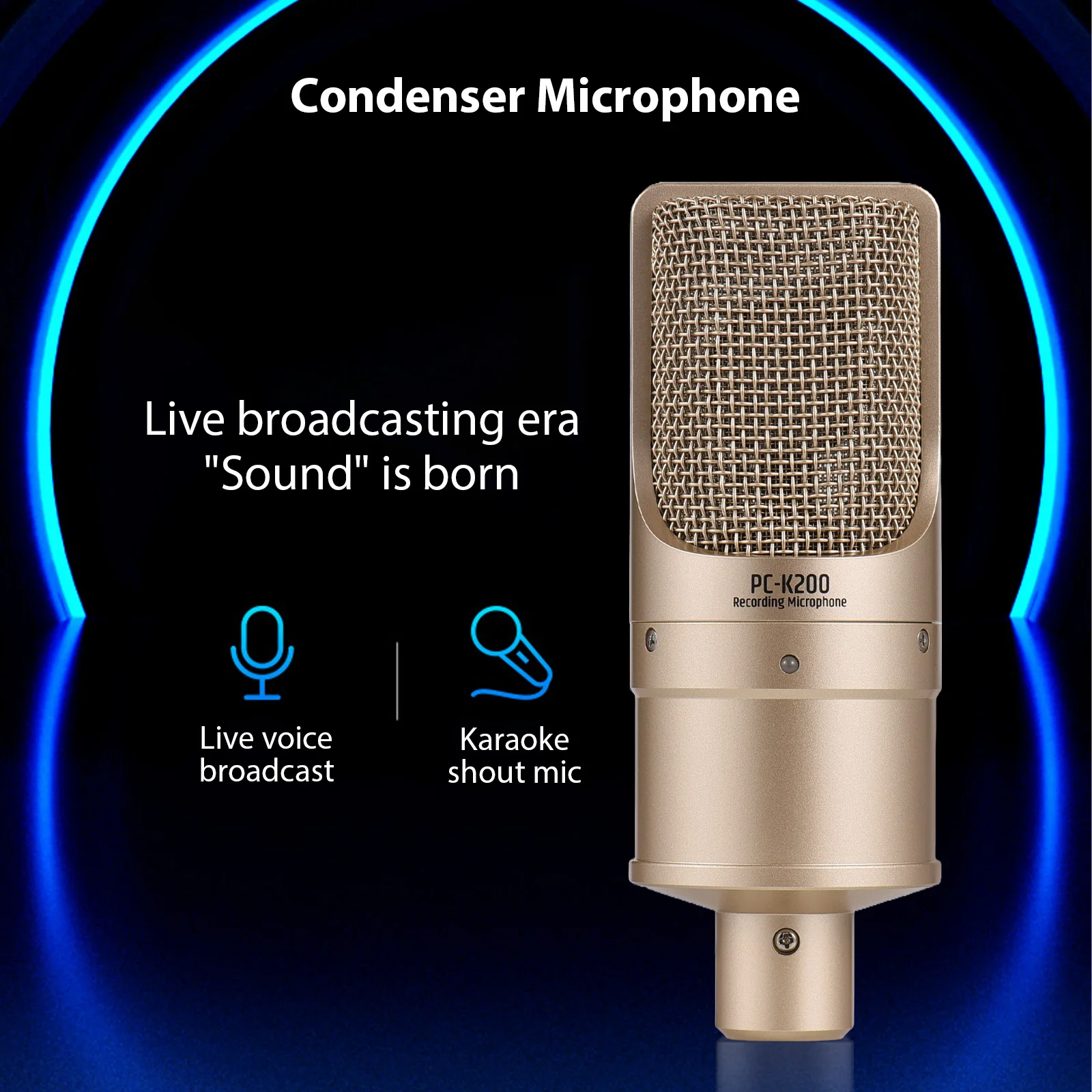 TAKSTAR PC-K200 Condenser Microphone for Live Singing Recording Podcasting Professional Recording Microphone XLR Connector