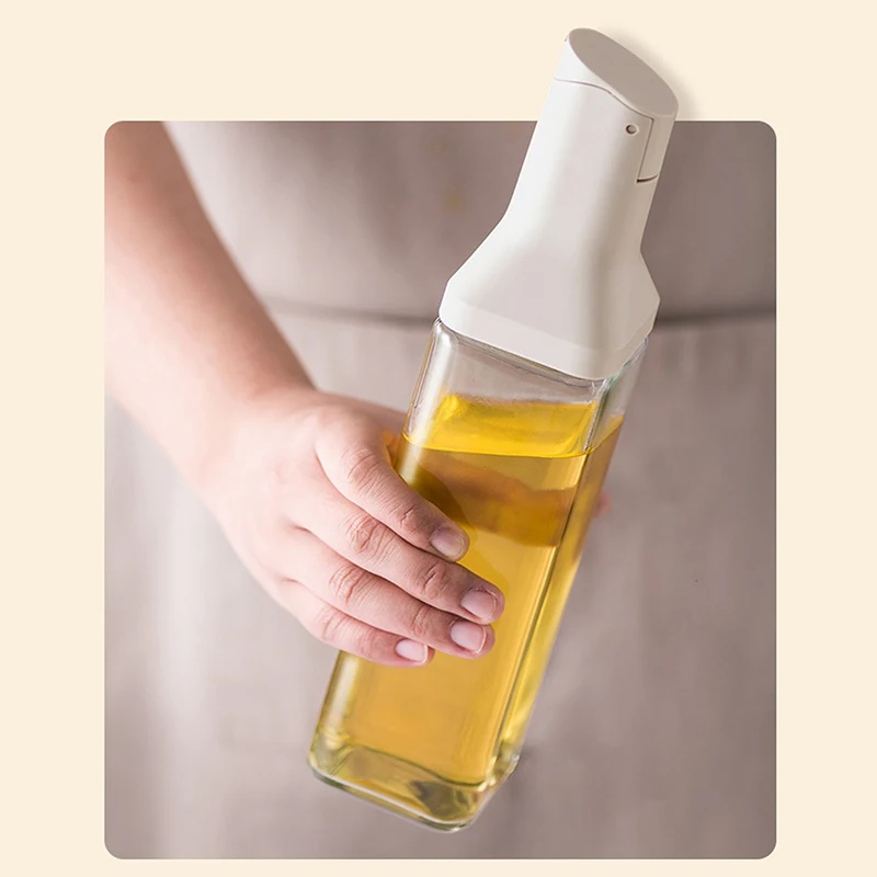 

New 500ml Automatic Opening Glass Oil Bottle Condiment Container Pouring No Oil Leakage Oil Dispenser For Kitchen