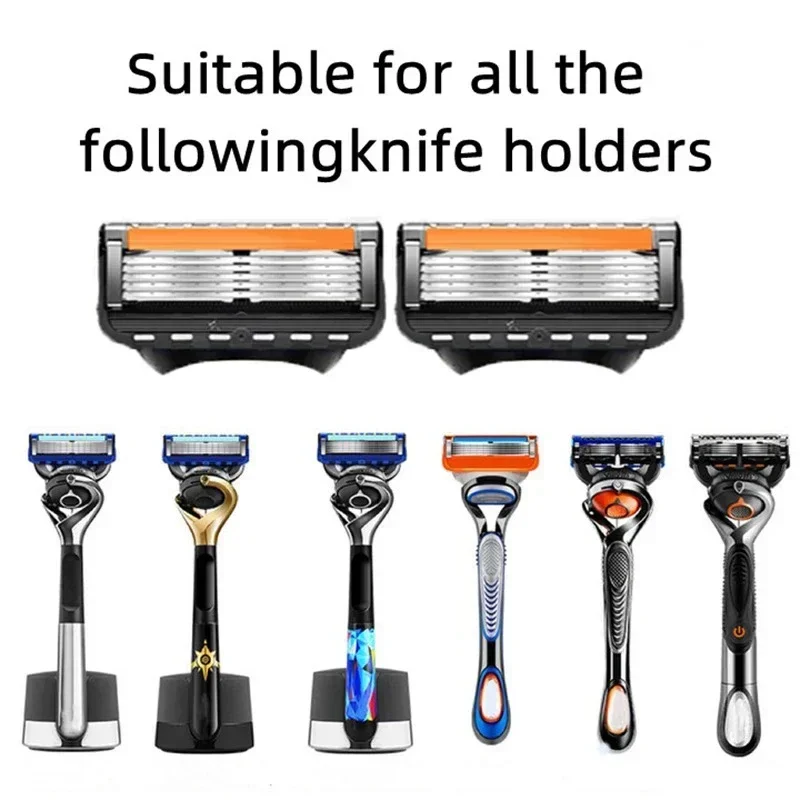 Shaving razor Shaver Five Layer Blade Manual Razor Blade, Men's Razor Vintage Beard Blade 5 Blade Holder - Image 2