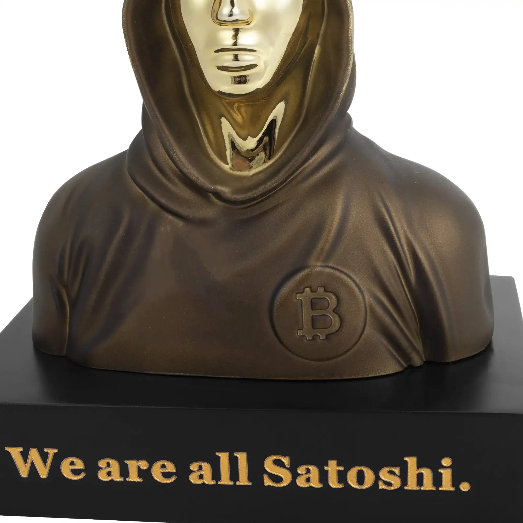 Statue en résine Satoshi NakamPain, 6 figurines de crypto-monnaie, finition bronze, fait à la main, BTC Bitcoin