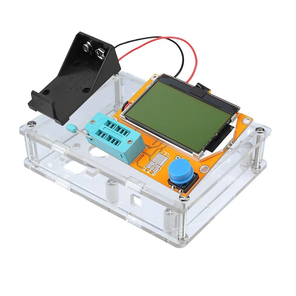 ESR Meter Mega328 Transistor Tester Digital ESR-T4 Diode Triode Capacitance MOS/PNP/NPN LCR 12864 LCD Screen Tester