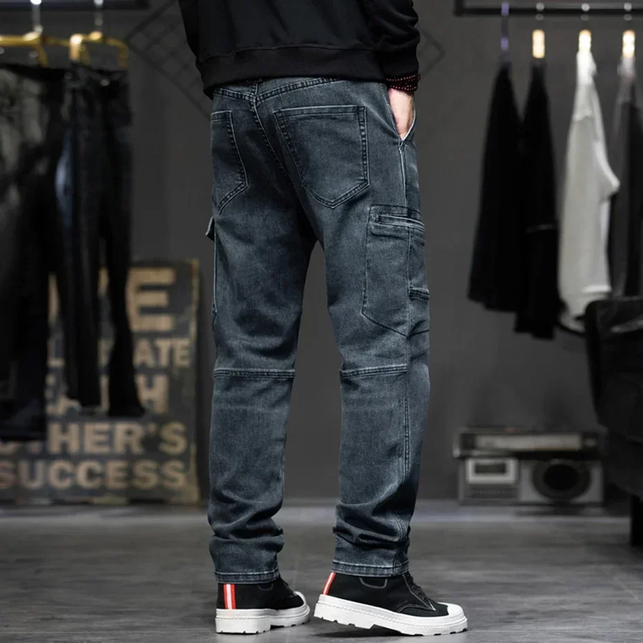 Baggy Jeans Men Plus Size 40 44 Denim Pants Fashion Pockets Cargo Jeans Pants Streetwear Loose Trousers Male Big Size Bottoms