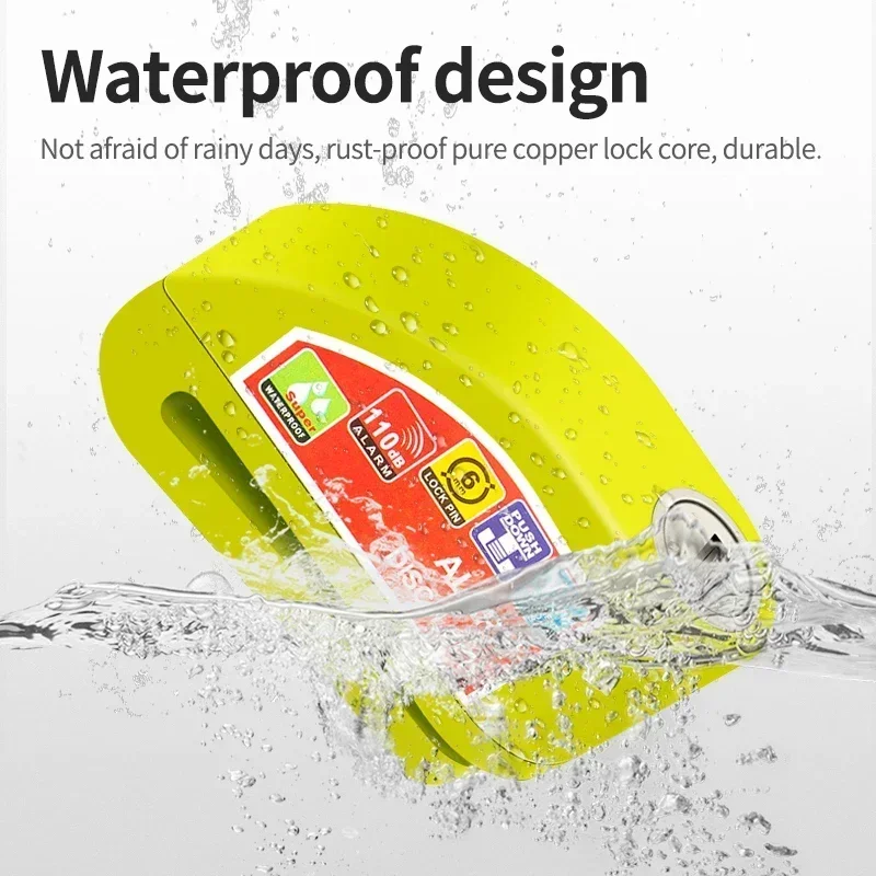 

Motorcycle Scooter Bicycle Alarm Lock Wheel Disc Brake Waterproof Anti-Theft Aluminum Alloy Safety Brake Lock Moto Aaccessories