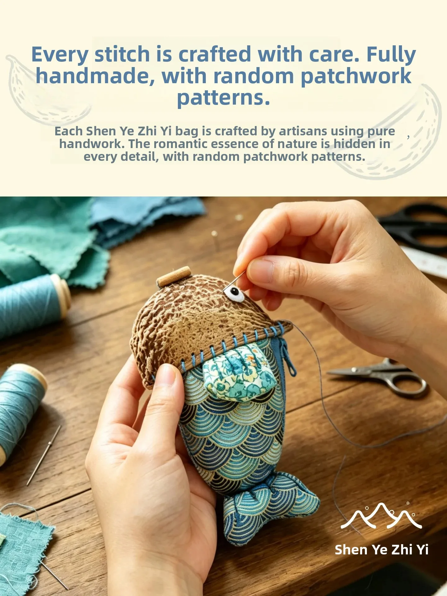Mensuo Handmade  Fabric Bag Pendant Cute Patchwork Key Holder Gift Creative Home Decorations Artisanal Craft