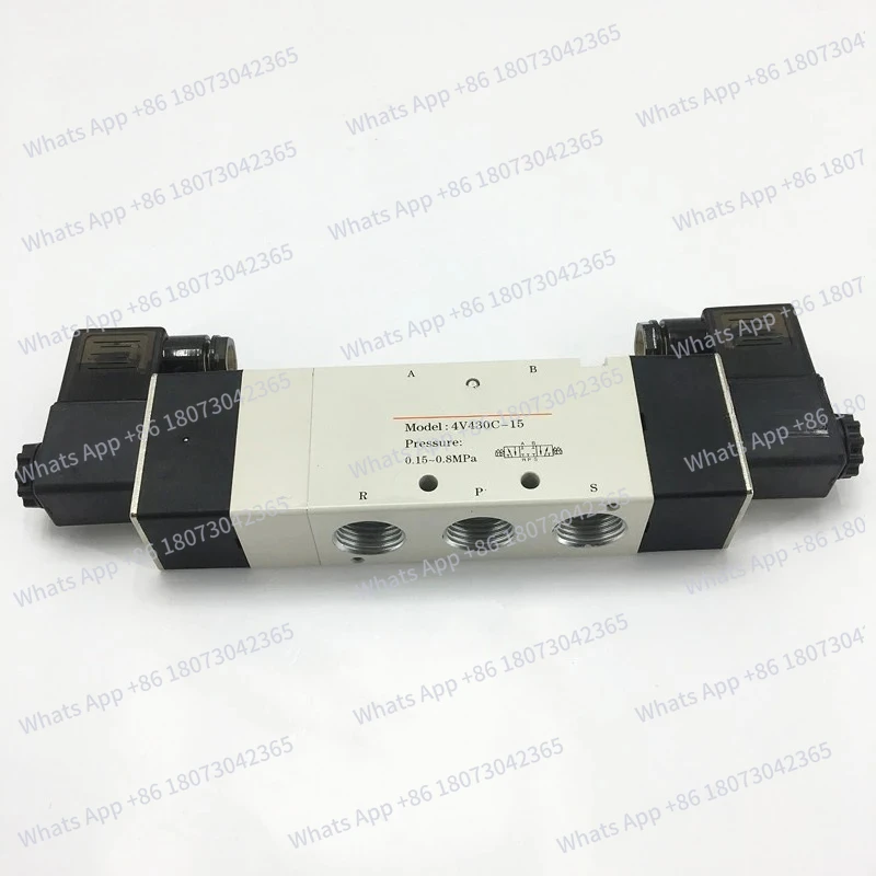 

4V430C-15 DC24V Double solenoid 5/3 way closed center Solenoid valve 4V400 series