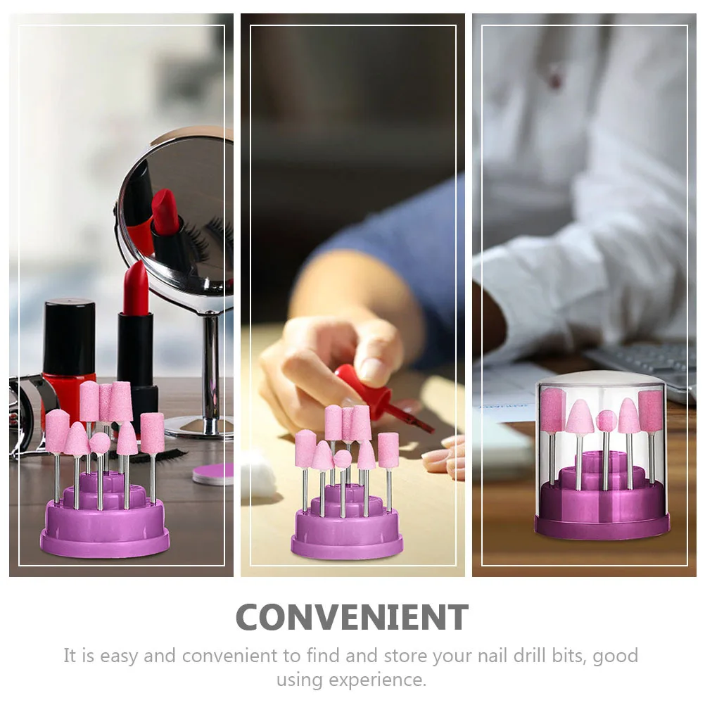 

2Pcs Nail Drill Holder Storage Box Transparent Organizer Household Drill Stand Dust-Proof Desktop Display Holder Manicure Supply