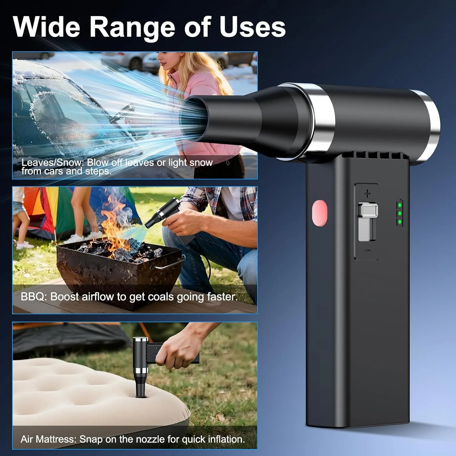 

Mini Ultra-Slim Electric Air Duster 150000RPM Brushless Motor USB-C Rechargeable Powerful Airflow for Keyboard PC Car Cleaning