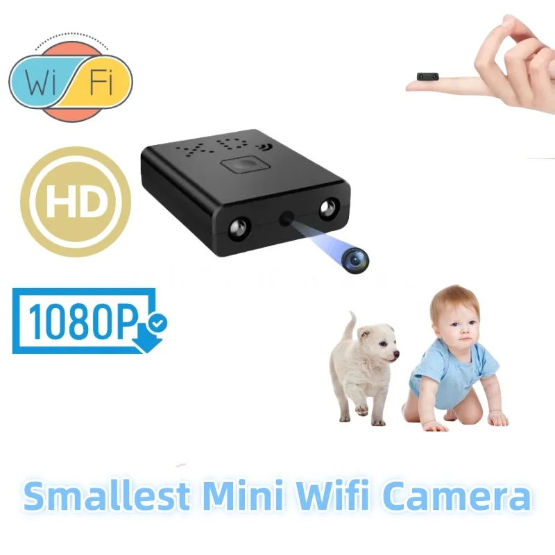 Minicámara IP HD con Wifi, videocámara de monitoreo remoto con batería integrada, visión nocturna IR, Invisible, 1080P