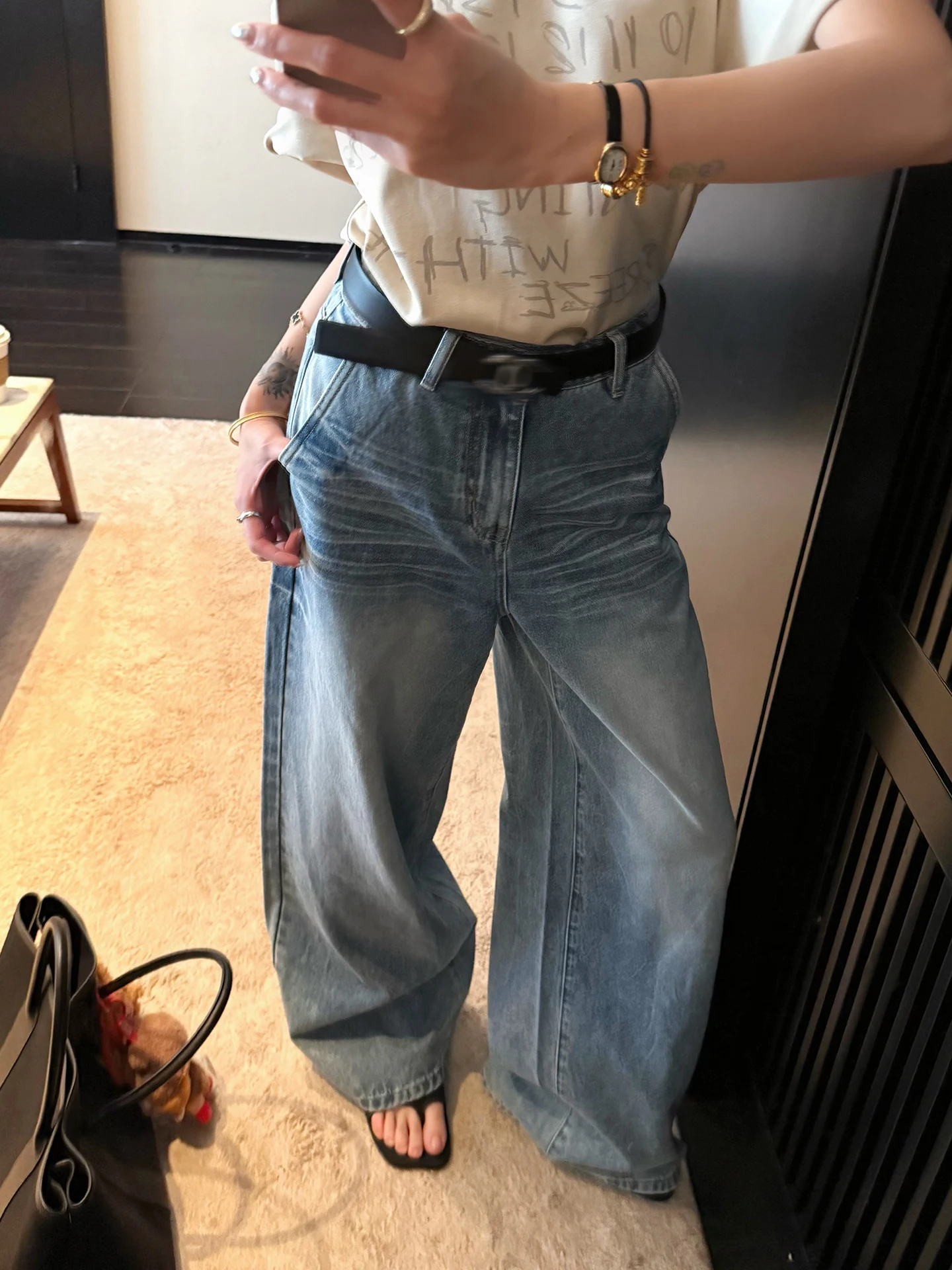 

Wide Leg Denim Jeans Women's Casual Sle Korean Loose Long Pants Spring New Arrival Breathable Cotton Comfortable Fit