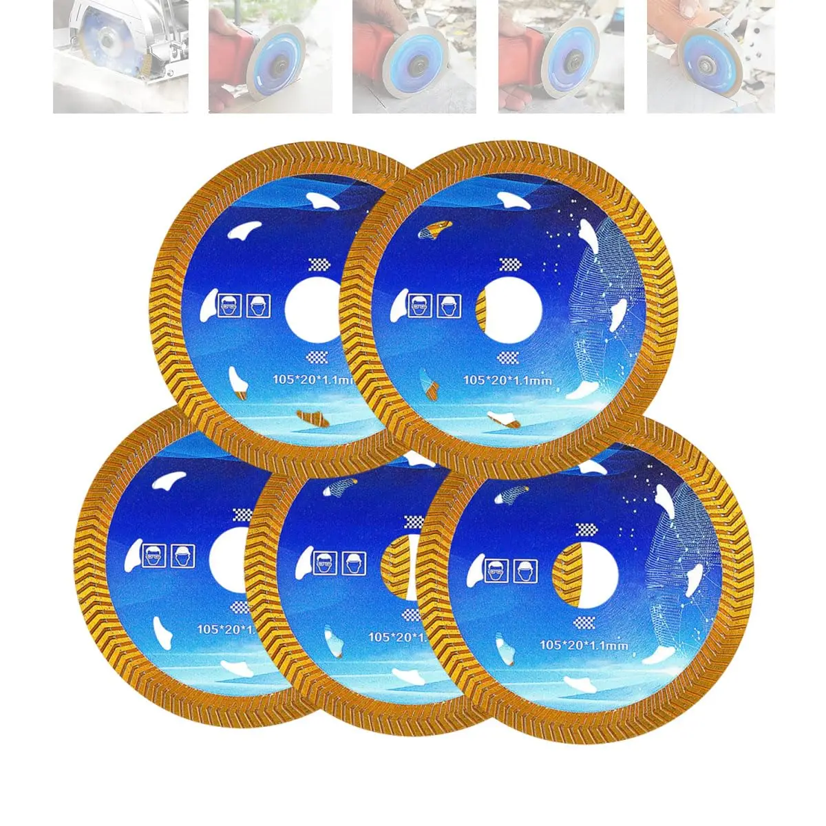 1/2/3/5/10 個 105x20MM 超薄型ダイヤモンド鋸刃ドライウェット鋸刃磁器タイル花崗岩大理石用切断ディスク