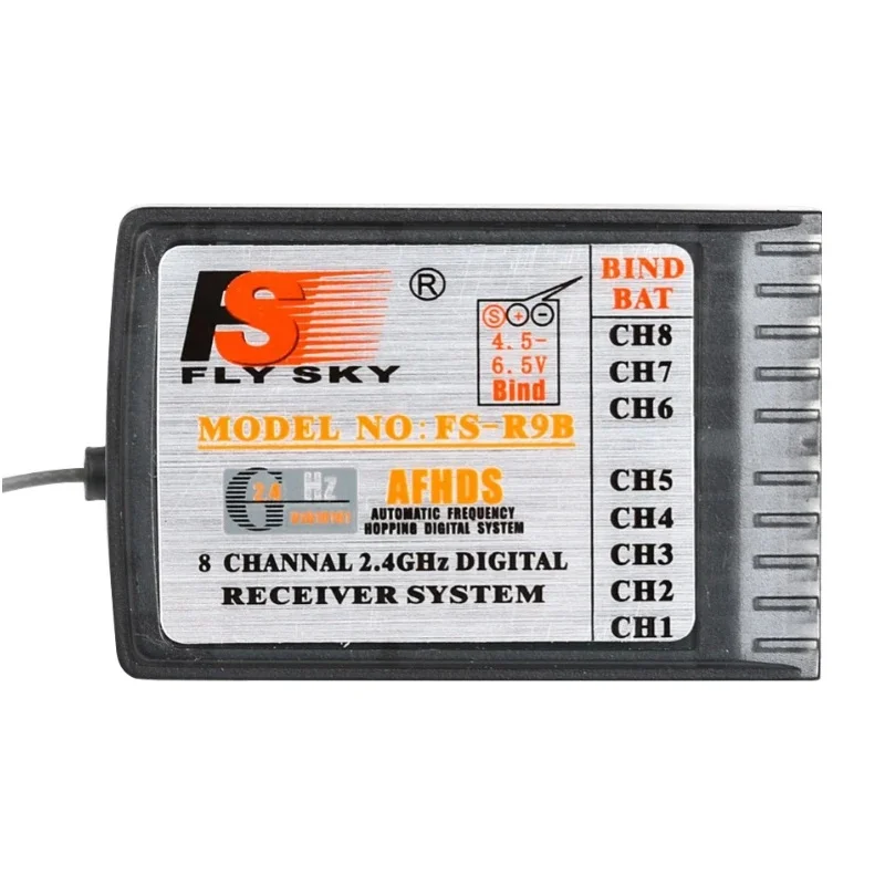 플라이스카이 FS R9B 2.4GHz 8채널 디지털 수신기 (페일세이프 기능 포함) 턴이지 9X FS TH9B i6 i10 T6 CT6B 송신기 호환 (RC 드론용)