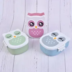 Cute Cartoon Owl Lunch Box Food Container Storage Box Portable Kids Student Lunch Box Bento Box Container With Compartments Case