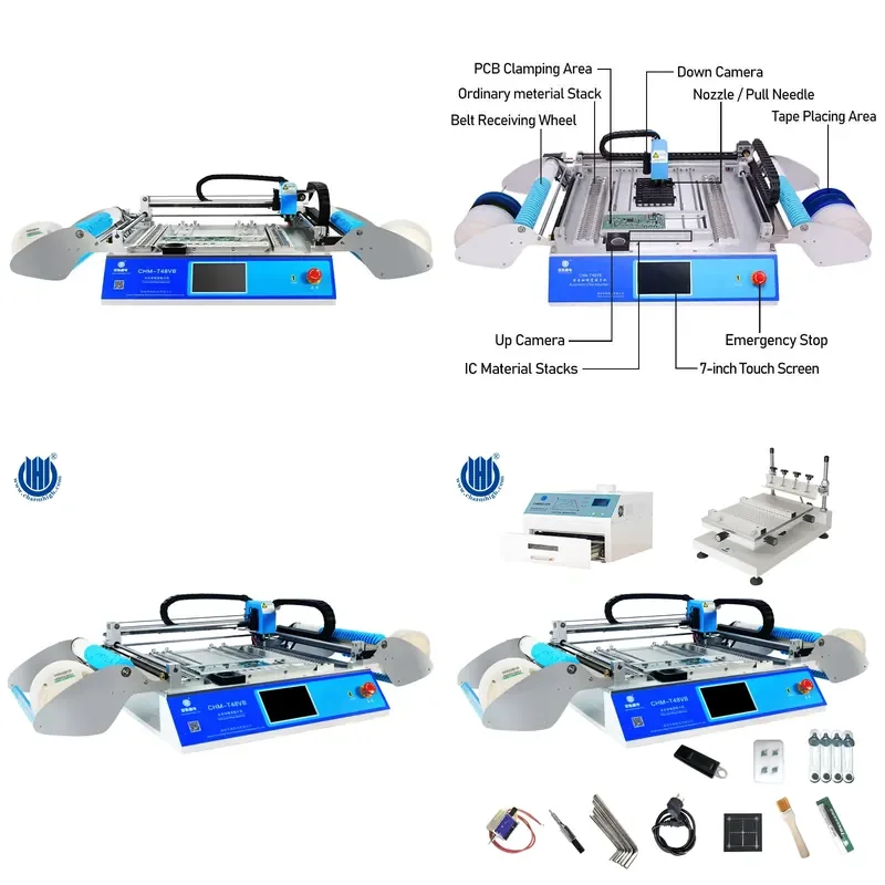 for Charmhigh Pick and Place Machine Small 2 Head Printed Circuit Board Fabricator with 58 Feeders