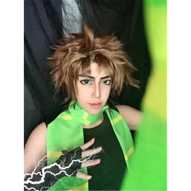 Anime JoJo's Bizarre Adventure Cosplay Joseph Joestar Costume JoJo Gloves Scarf Top Outfit Halloween Suit for Women Men G3231