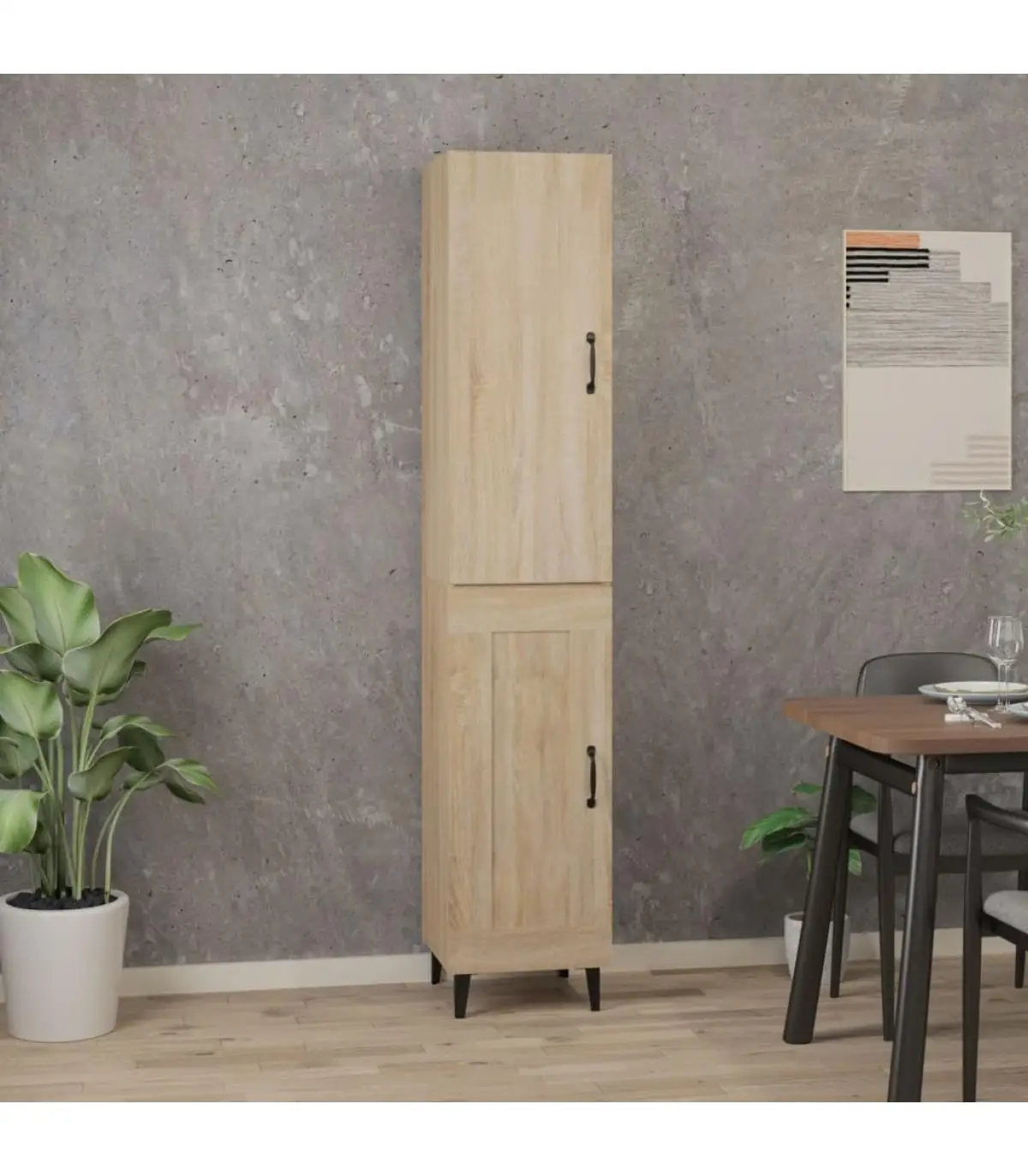 Sonoma oak plywood sideboard 34,5x34x180 cm