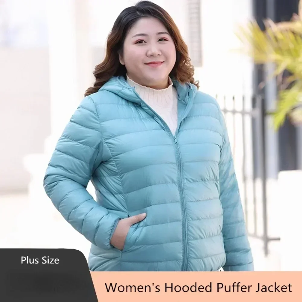 2024 Hooded Jackets Autumn Plus Size 7xl 6xl 5xl Fall Women\'s Lightweight Water-Resistant Packable Winter Warm Female Down Coats