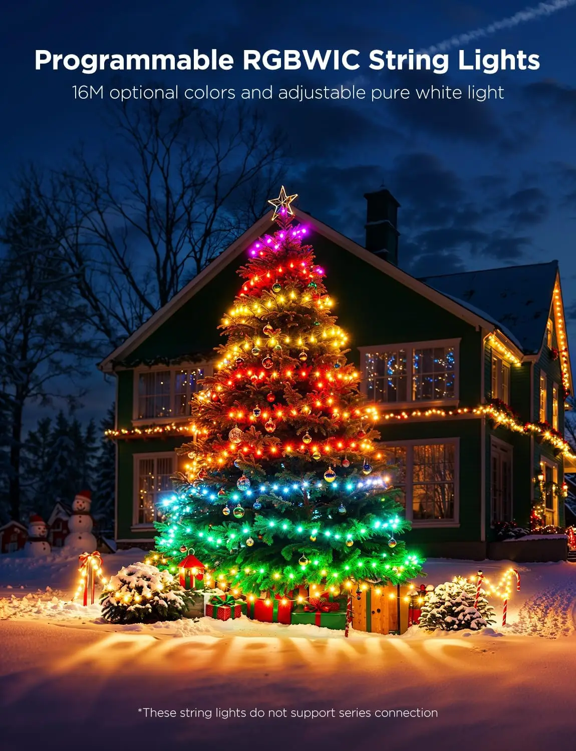 Govee Christmas Lights 2, Rgbwic 99Ft 300Leds Christmas Tree Lights With Shape Mapping Function, Smart Holiday String Lights