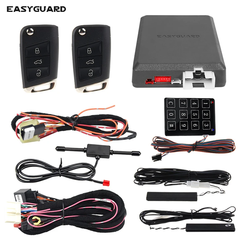 

EASYGUARD CAN BUS Plug & Play remote starter fit for VW Kodiak 18/Kamiq Phaeton 12 with oem start stop button PKE car alarm kit