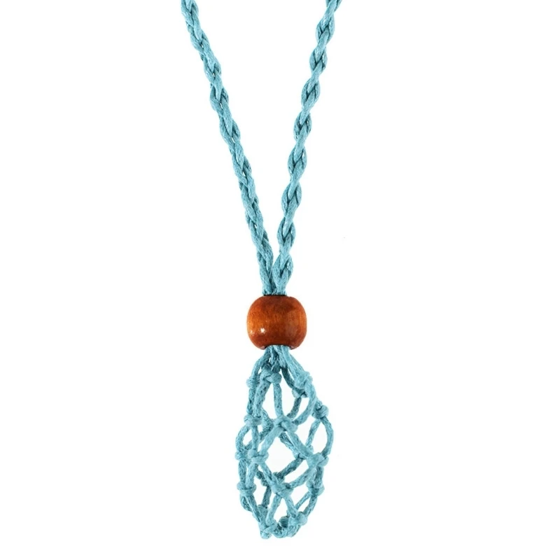 G92D Necklace Cord Empty Stone Holder for Raw Stone Replacement Net Bag Adjustable Length DIY Necklace Jewelry Making Accesso