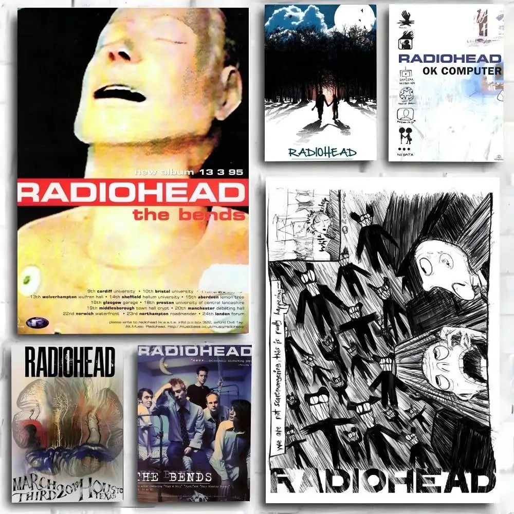 Scandinavian Classic Vintage Rock Band Radiohead Music Poster Art Print Anime Style Home Decor Ideal Gift Perfect Room Decor