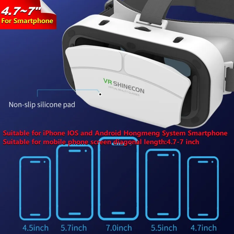 G12 IMAX Giant Screen Virtual Reality Glasses HD 3D Movie Google Cardboard Box VR Helmet for 4.7-7