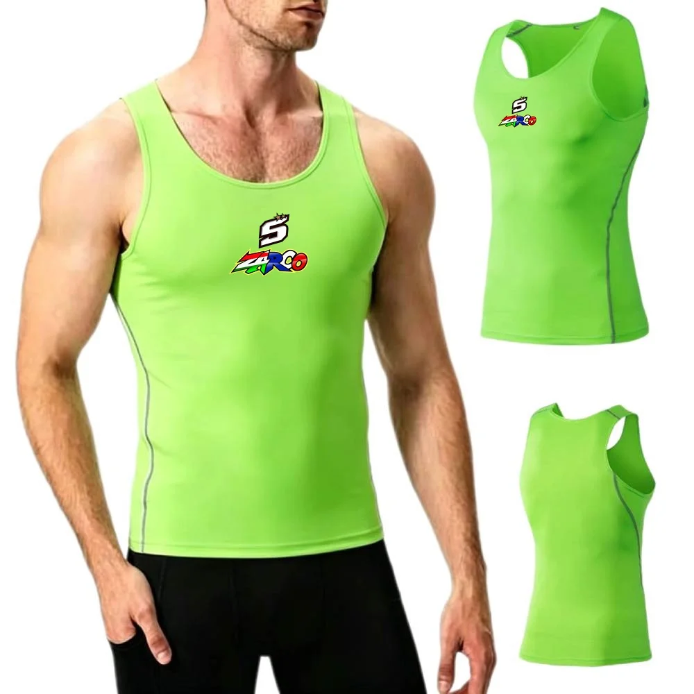 Men's Vest Gym Undershirt Tee Muscle Fit Tank Top Sports Compression Sleeveless Tshirt Fitness Jersey Johann Zarco 5