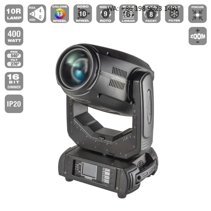 280W Double Prism Moving Head Spotlight 3IN1 Rotatable Stage Lamp for KTV Theme Park Disco Live Performance