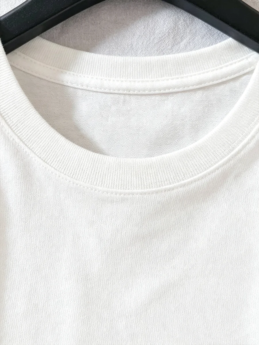 Gefüttertes Damen-T-Shirt mit Schmetterlingsdruck, Rundhals-Kurzarm-T-Shirt, T-Shirt aus reiner Baumwolle, lässig und bequem – Detail 6