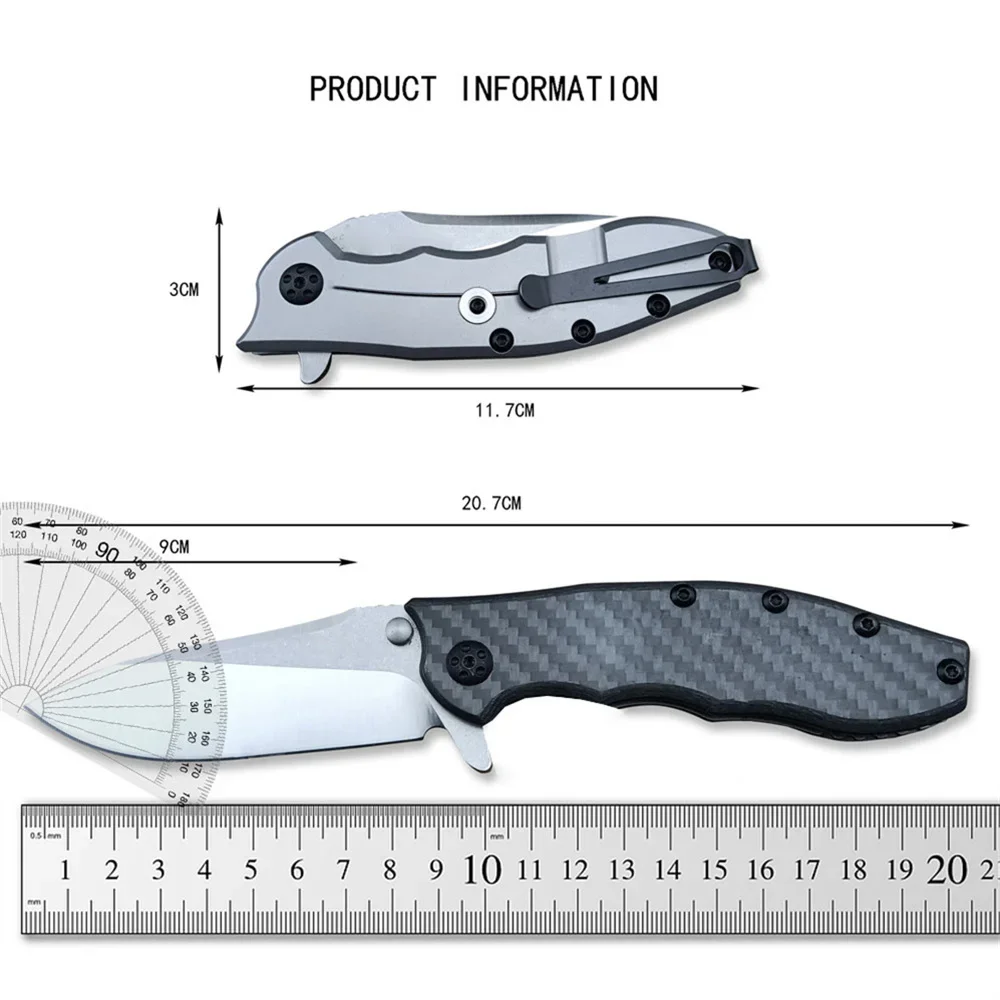 High Quality Folding Knife 0562 D2 Blade Carbon Fiber Handle Outdoor EDC Camping Tools Mountaineering Expedition Knife