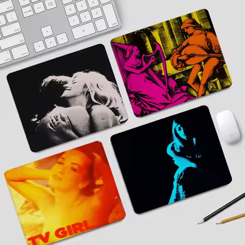 TV Girl Small Mouse Pad Gaming Mousepad Computer Desk Mat Office Rug Offices Accessories Gamer Mats Anime Gadgets Mause Cute